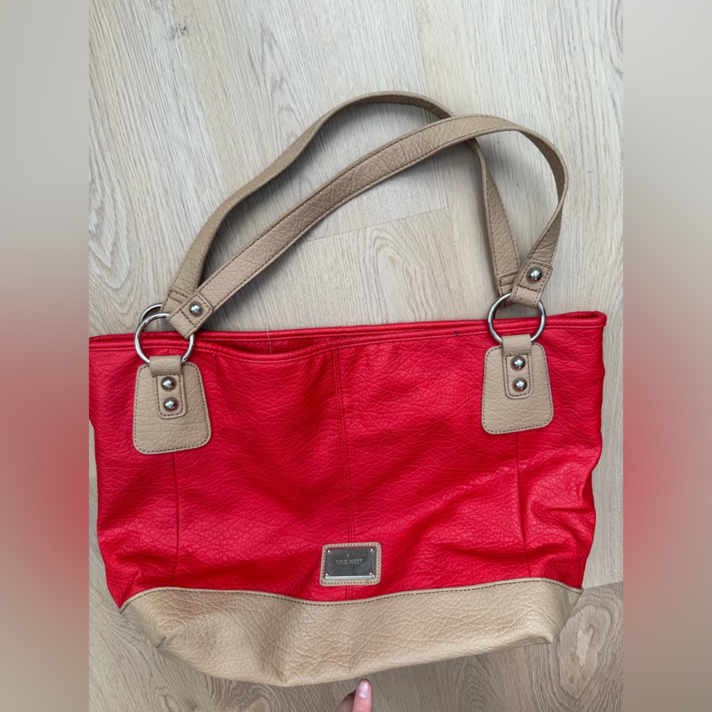 Nine West Red and Tan Shoulder Bag